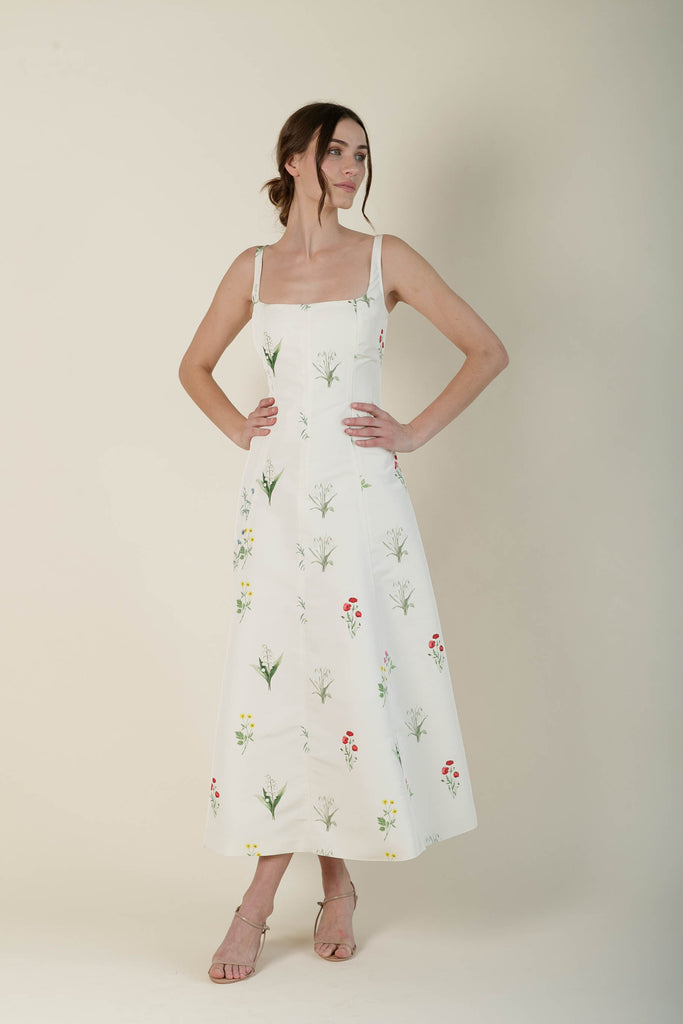 clementine midi dress Baltic Born Womens Clementine Tulle Midi Dress | Sage Multi Floral