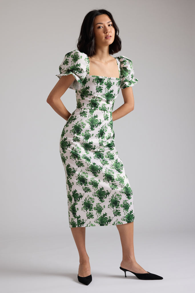 Rose Dress Green Floral Damaris Bailey Rose Dress Green Floral Damaris Bailey