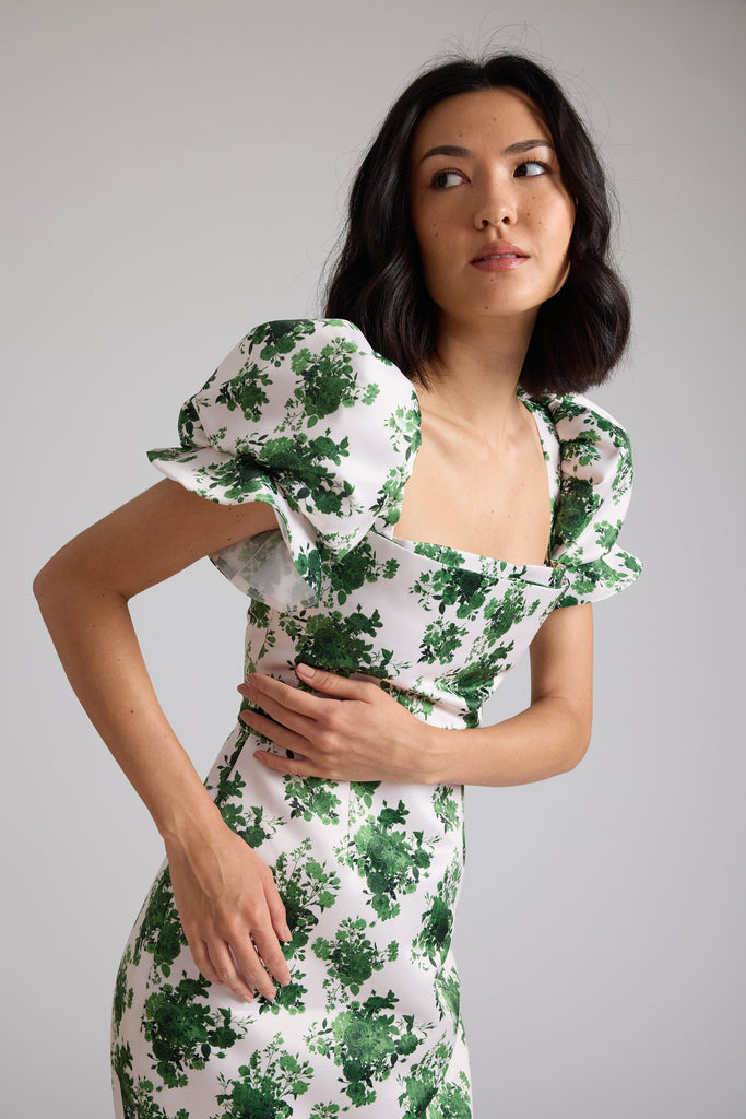 Rose Dress Green Floral Damaris Bailey Rose Dress Green Floral Damaris Bailey